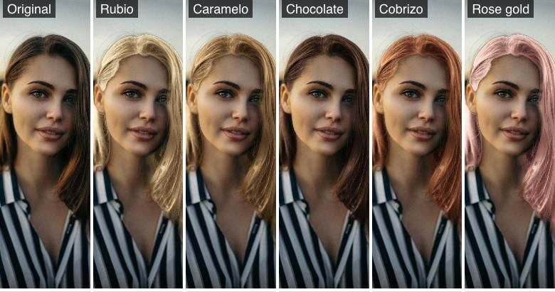 Colores en vivo: original, rubio, caramelo, chocolate, cobrizo y rose gold